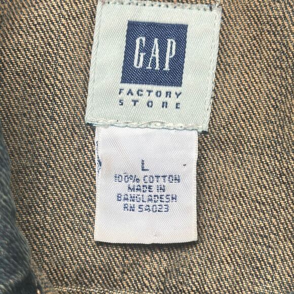 GAP Vintage Y2K Blue Dark Wash Denim Jean Jacket Trench Coat - Picture 6 of 8